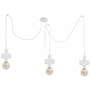 Image of Keter Unica Cluster Pendant Ceiling Light White, 3x E27