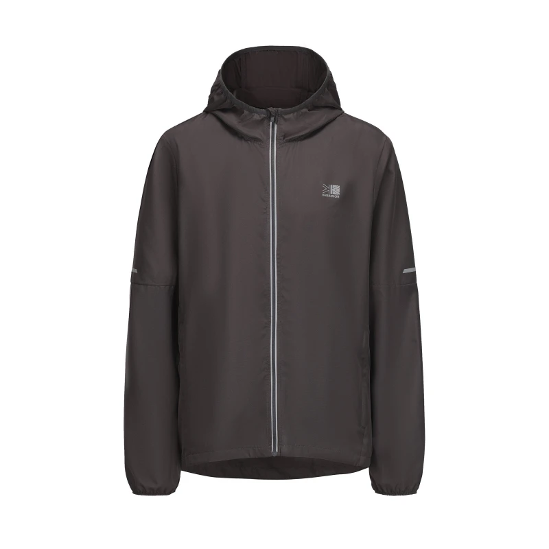 Image of Karrimor Mens Water Resistant Hooded Long Sleeve Performance Running Jacket Charcoal male S