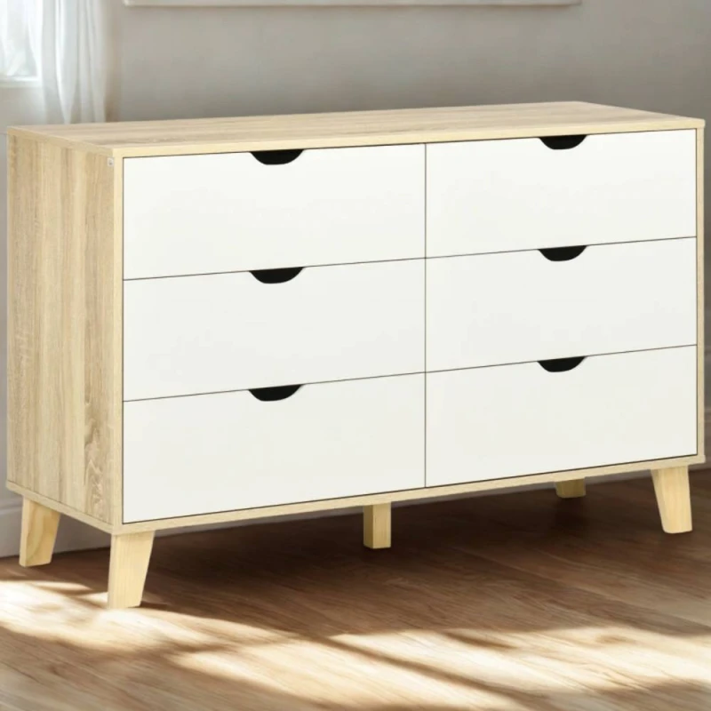 Image of Pirlo Plush 6 Drawers Bedroom Storage Chest in Brown Brown Unisex