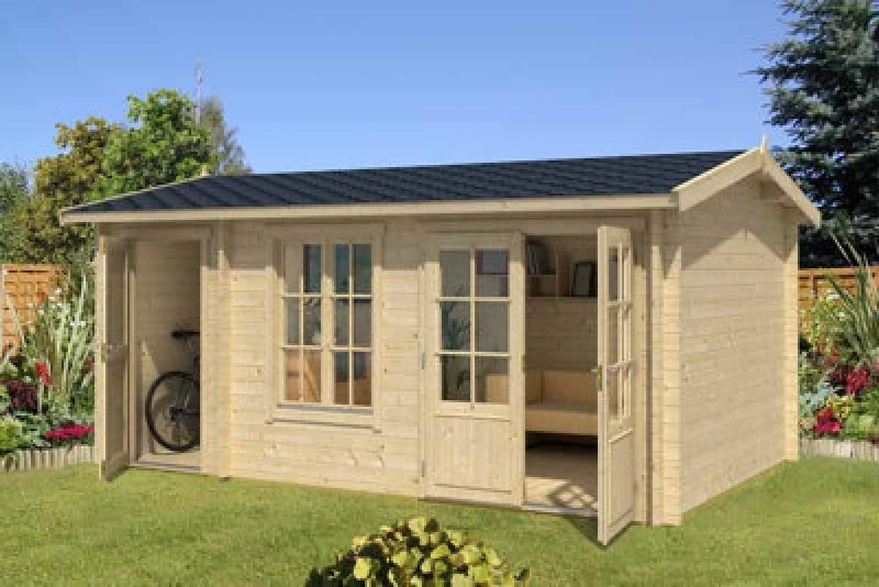 Image of Lasita Maja Wrexham 2-Log Cabin, Wooden Garden Room, Timber Summerhouse, Home Office - L525 X W350.8 X H250.8 Cm