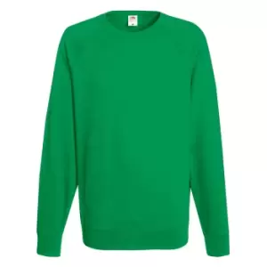Image of Fruit Of The Loom Mens Lightweight Raglan Sweatshirt (240 GSM) (S) (Kelly Green)