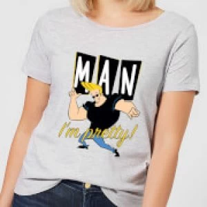 Image of Johnny Bravo Man I'm Pretty Womens T-Shirt - Grey - S