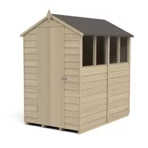 Image of Forest 6 x 4ft Overlap Pressure Treated Apex Shed- 4 Window- incl. Installation