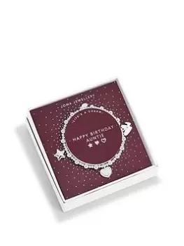 Image of Joma Jewellery LIFE'S A CHARM HAPPY BIRTHDAY AUNTIE BRACELET, Silver, Women