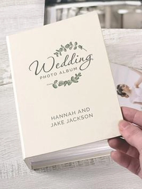 Image of The Personalised Memento Company Personalised Wedding 6X4 Photo Album One Colour WFVS3 Female