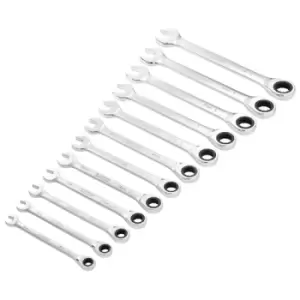 Image of Draper HI-TORQ Metric Ratchet Combination Spanner Set (12 Piece)