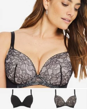 Image of Dorina Curves Hope 2 Pack Plunge Bras