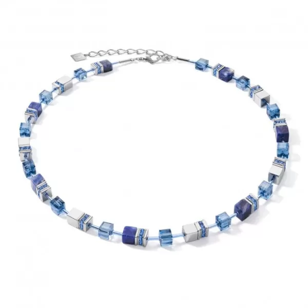 Image of GeoCUBE Sodalite & Haematite Blue Necklace 4017/10-0700