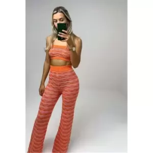 Image of I Saw It First Multi Stripe Crochet Knitted Bralet Co-Ord - Multi