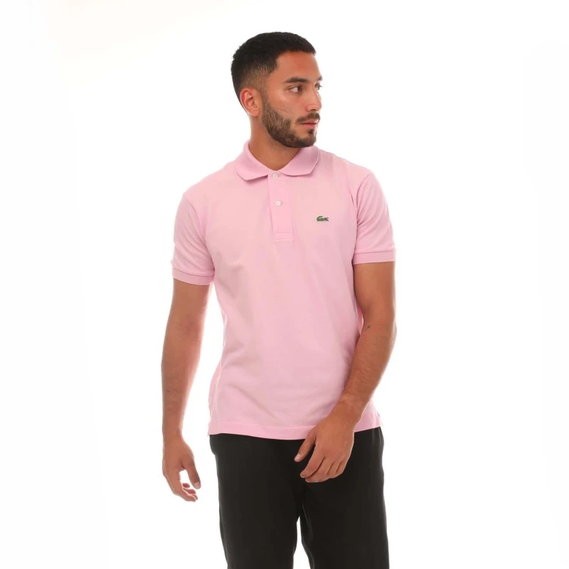 Image of Lacoste Pink Original L.12.12 Petit Pique Cotton Polo Shirt Pink Male L 210473UK