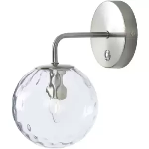 Image of Teamson Home - Dimmable Wall Light with Touch Sensor, Wall Sconce with Clear Globe & Glass Shade, Lighting Fixture for Living Room or Bedroom in