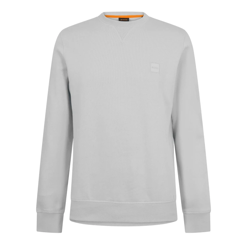 Image of Boss Mens Westart Crew Sweatshirt, Premium Cotton Pastel Grey male S