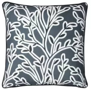 Image of Annika Floral Cushion Slate Blue, Slate Blue / 50 x 50cm / Polyester Filled