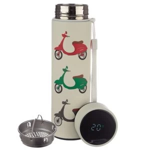 Image of Scooter Reusable Stainless Steel Hot & Cold Thermal Insulated Drinks Bottle with Digital Thermometer