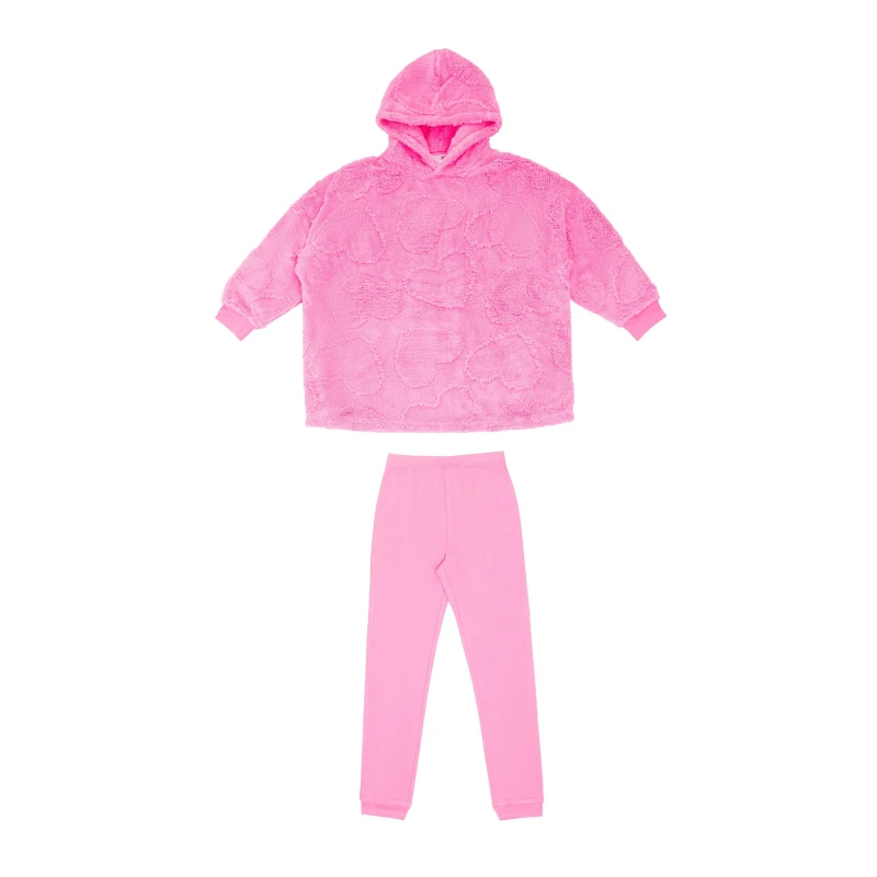 Image of Miso Girls Heart Hoodie and Legging Set - Pink Pink 6 - 7 Years