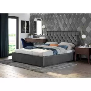 Image of Rosiana Bed Single Plush Velvet Grey