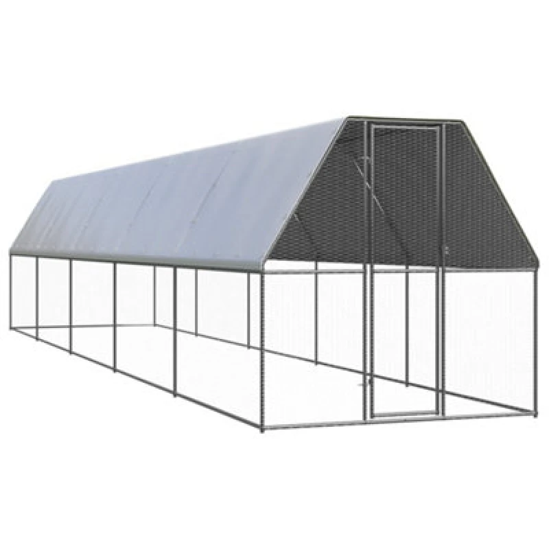 Image of VIDAXL Outdoor Chicken Cage 2x10x2 m Galvanised Steel Vidaxl 8720845682569