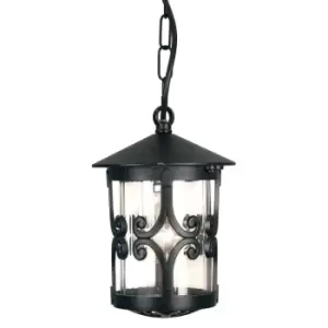 Image of IP23 1 Bulb Chain Lantern Black LED E27 100W Bulb Outside External