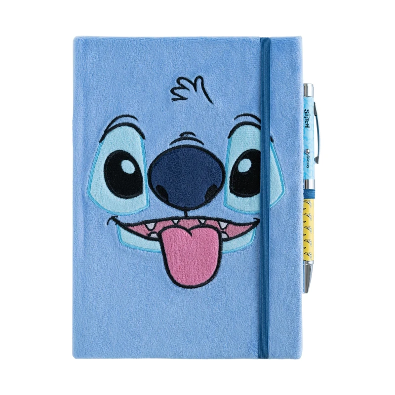 Image of Disney Stitch Tropical A5 Premium Plush Cover Notebook With Projector Pen