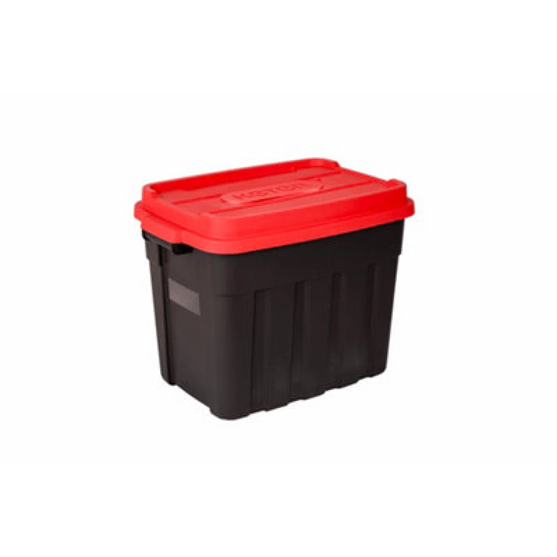 Image of Keter Tuff Tote Black & Red 68L Large Stackable Storage Box With Lid
