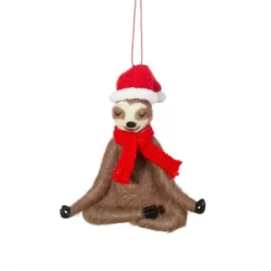 Image of Yoga Sloth Felt Decoration