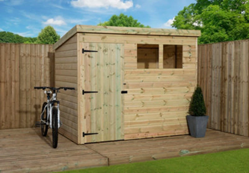 Image of Empire Sheds Empire 1500 Pent 8X3 Pressure Treated Tongue And Groove Wooden Garden Shed Door Left (8' X 3' / 8ft X 3ft) (8X3)