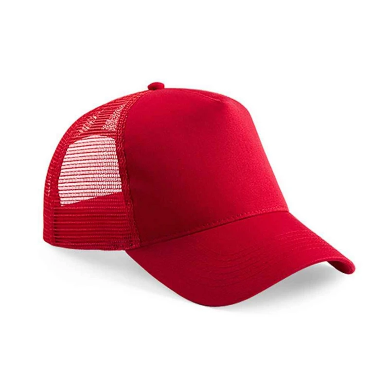 Image of Beechfield Beechfield Men Snapback Trucker Cap in Red Red One Size Male 5063527835703