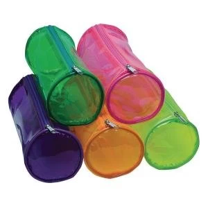Image of Clear Cylinder Tinted Pencil Case Pack of 12 301853