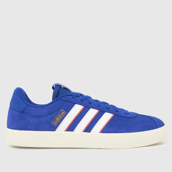 Image of adidas vl court 3.0 trainers in white & blue