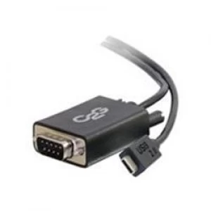 Image of C2G USB 2.0 USB C to DB9 Serial RS232 Adapter Cable - Black