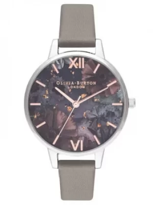 Image of Olivia Burton Celestial Demi Dial London Grey Leather Strap Watch...