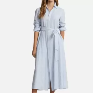 Image of Polo Ralph Lauren Womens Long Sleeve Day Dress - Blue/White Stripe - UK 4