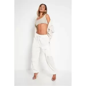 Image of I Saw It First Beige Cuffed Utility Cargo Trousers - Brown