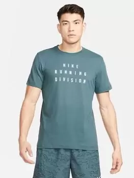 Image of Nike Mens Dri Fit Run Division T-Shirt, Blue, Size S, Men