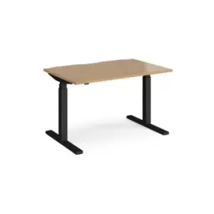 Image of Height Adjustable Desk Rectangular Desk 1200mm Oak Tops With Black Frames Elev8 Touch