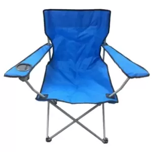 Image of Blue & Black Lightweight Folding Camping Beach Captains Chair