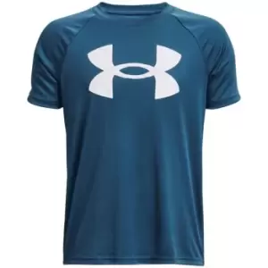 Image of Under Armour Tech Big Logo Short Sleeve T-Shirt Junior Boys - Blue