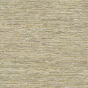 Image of Grandeco Striped Velvet Weave Yellow Mica Wallpaper