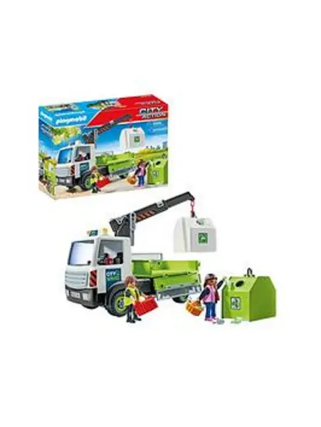 Image of Playmobil 71431 City Life Glass Recycling Truck With Container