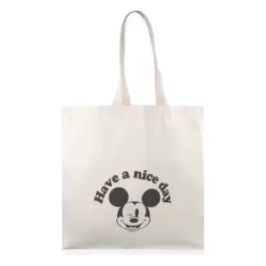 Image of Disney Have A Nice Day Mickey Mouse Tote Bag (One Size) (Natural)