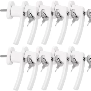 Image of Window Handle 10Pcs White Lockable