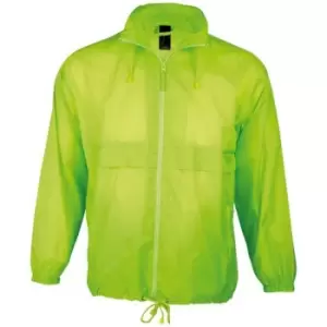 Image of SOLS Unisex Surf Windbreaker Lightweight Jacket (XXL) (Neon Green)