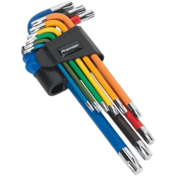 Image of Sealey AK7193 9 Piece Colour Long Torx Key Set