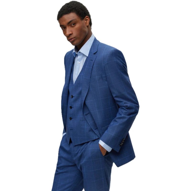 Image of Boss Mens Classic Structured Suit Blue male 36 (46)