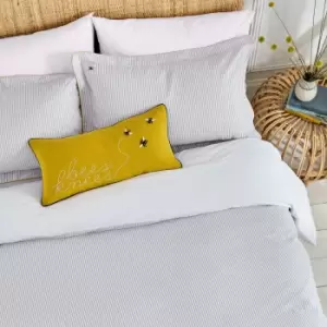 Image of Joules Bee Seersucker Single Duvet Cover Set, Grey