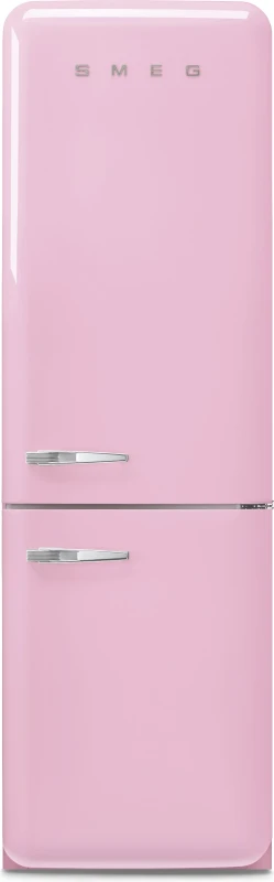 Image of Smeg 331 Litre Fifties Style Right Hand Hinge 70/30 Fridge Freezer - Pink FAB32RPK6UK Pink