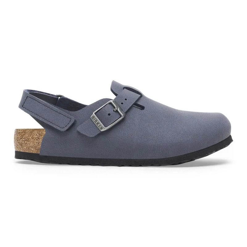 Image of Birkenstock Clogs Birkenstock Tokio AS Birko-Flor Birkibuc Bleu Unisex 38 Etroit