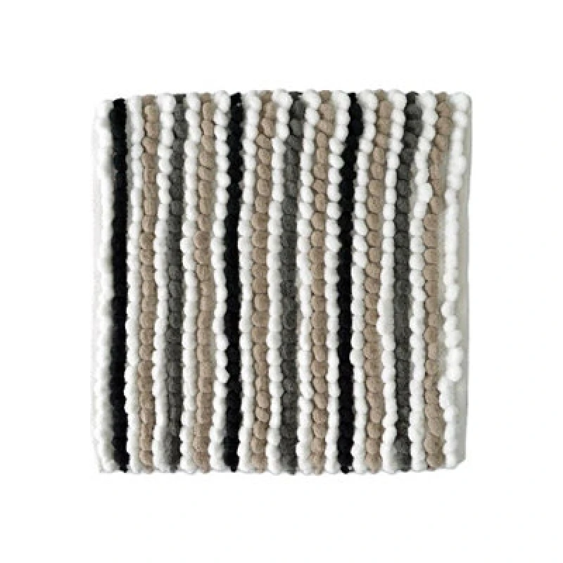 Image of Allure Bath Fashions Striped Chunky Bobble Shower Mat - Monochrome