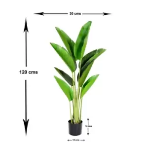 Image of Greenbrokers Artificial Bird Of Paradise Tree In Pot 120Cm/4ft
