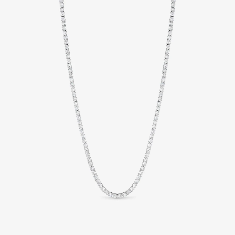 Image of Jon Richard Rhodium Plated CZ Round Tennis Necklace Pendant Necklaces One Size Silver 73389811000